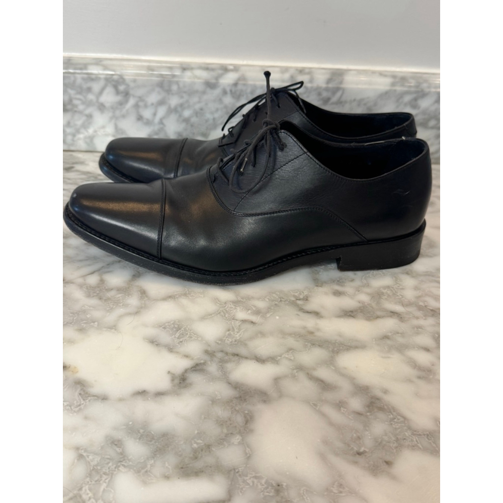 Giorgio Armani Black Leather Cap Toe Oxford Dress Shoes Mens EU 43 US 10 - Picture 8 of 12